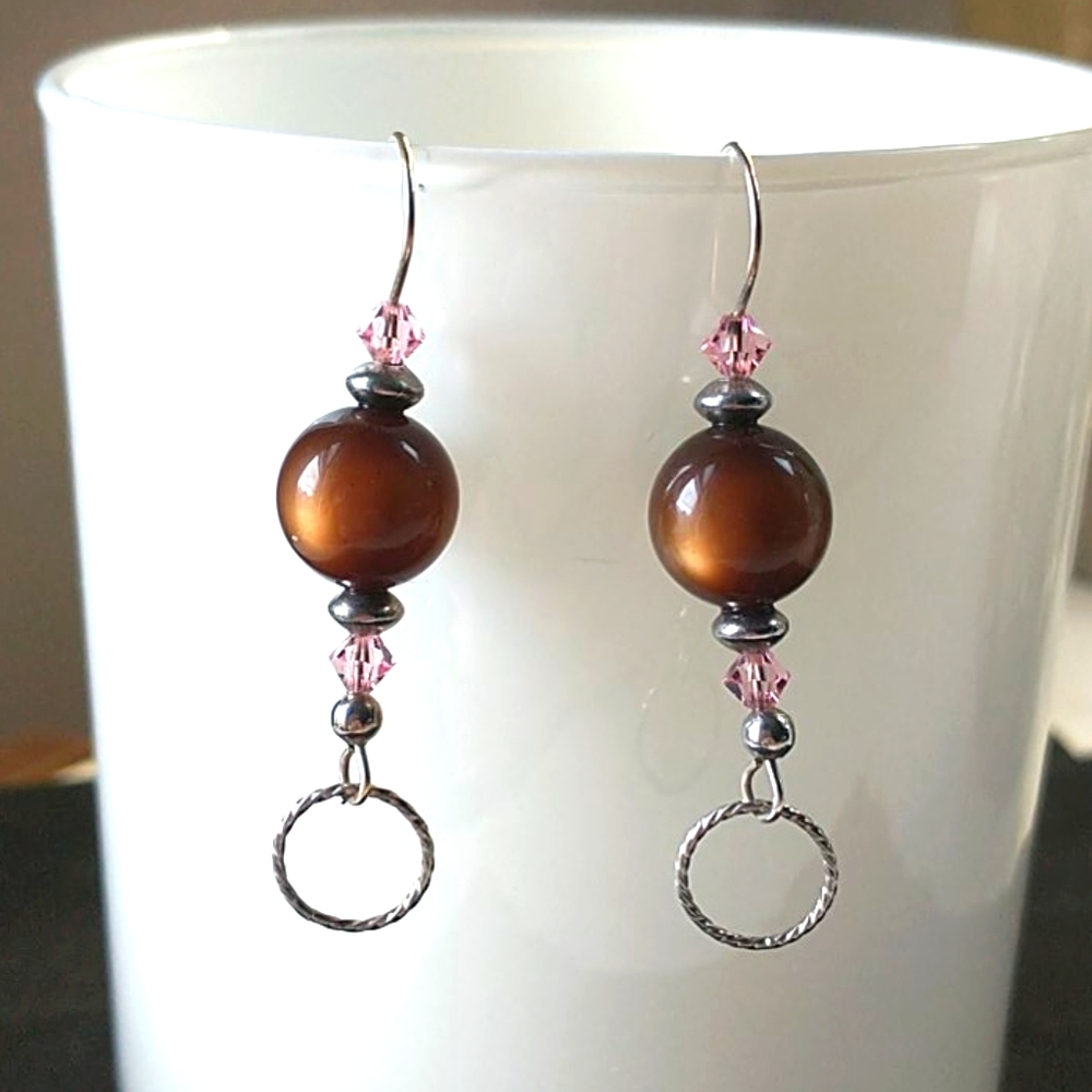 OOAK EUC Vintage Silver and Beaded Earrings